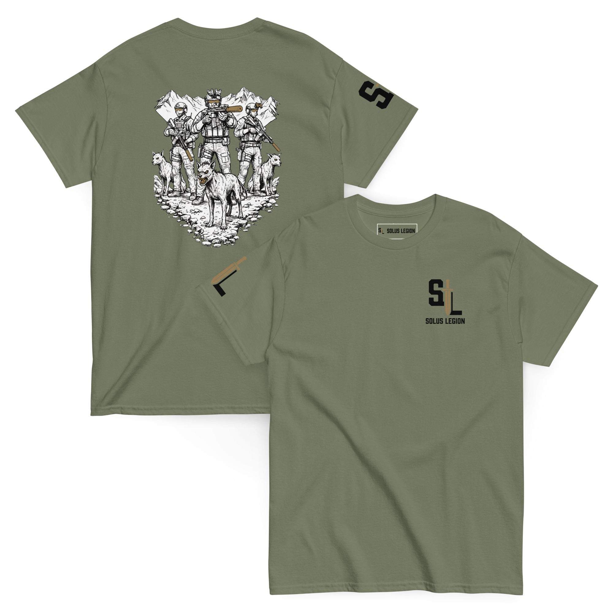 Chupacabra Security T-Shirt tshirts in OD Green - Solus Legion