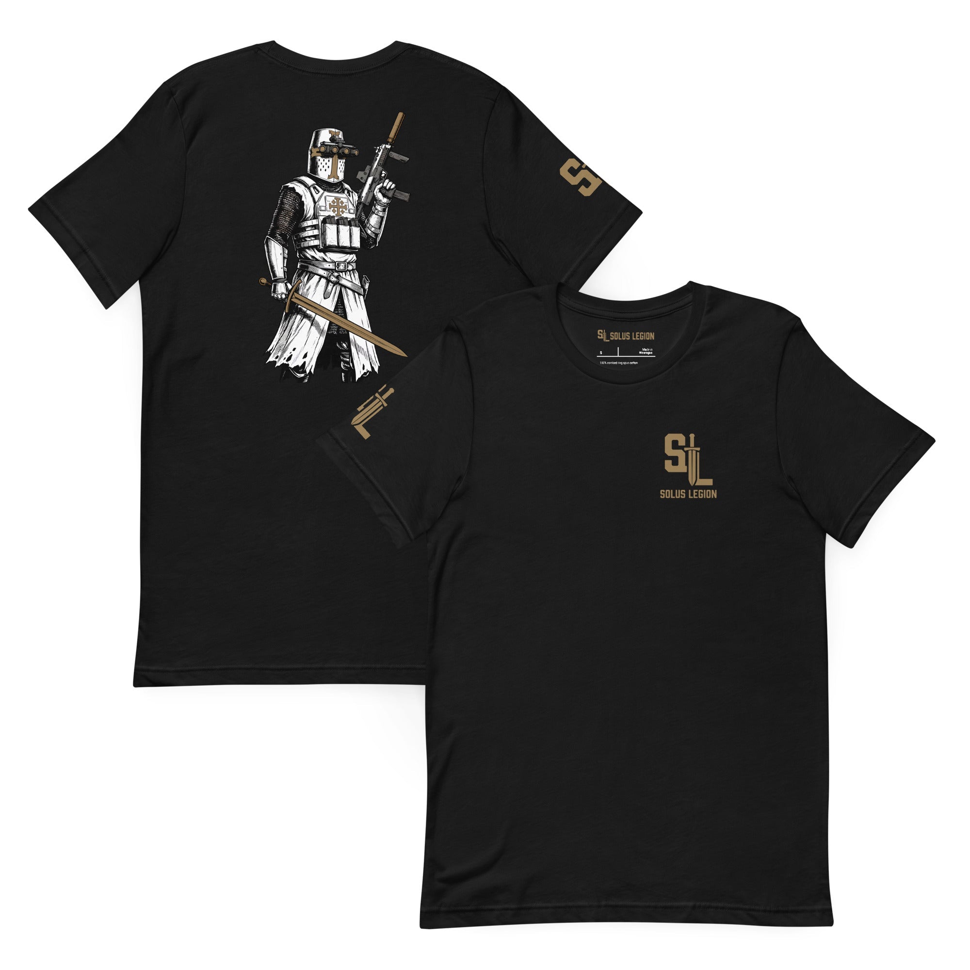 Crusader T-Shirt tshirts in Black - Solus Legion