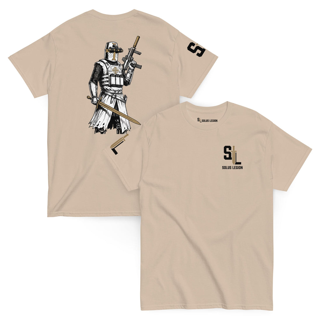 Crusader T-Shirt tshirts in Flat Dark Earth - Solus Legion