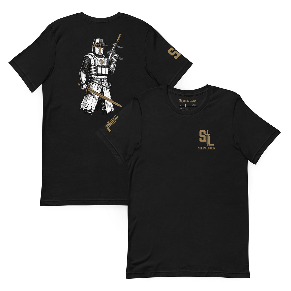 Crusader T-Shirt tshirts in Black - Solus Legion