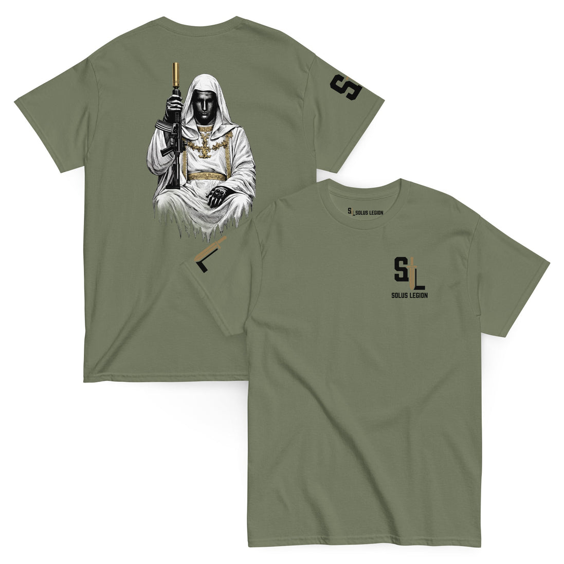 King Baldwin IV tshirts in OD Green - Solus Legion