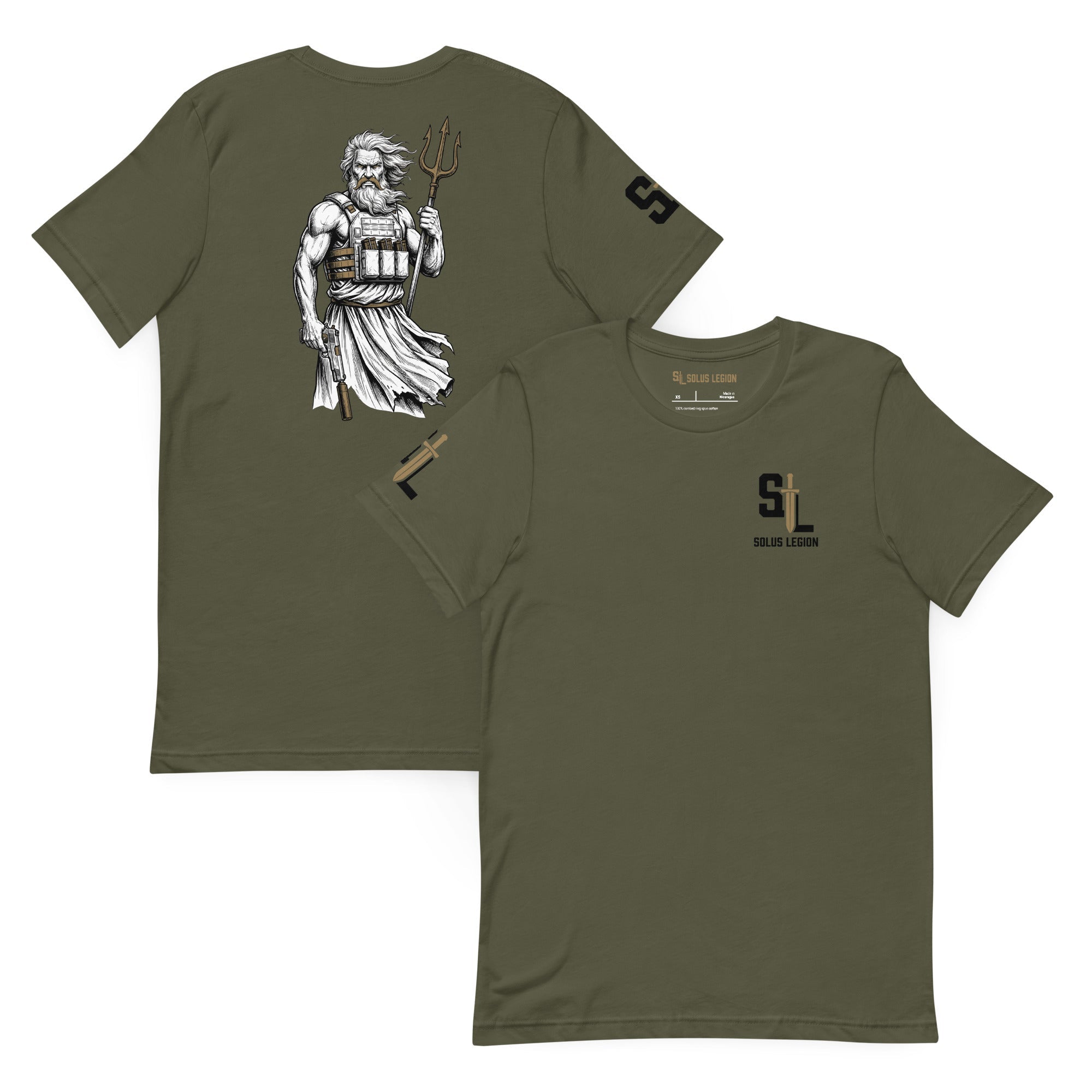 Poseidon's Fury T-Shirt tshirts in OD Green - Solus Legion